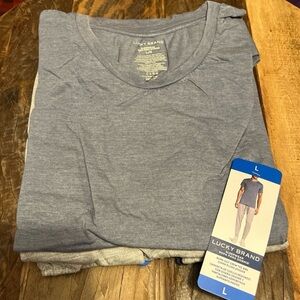 Lucky Brand Men's Loungewear, Burnout Crew Tee & Super Plush Jogger, Sleepwear